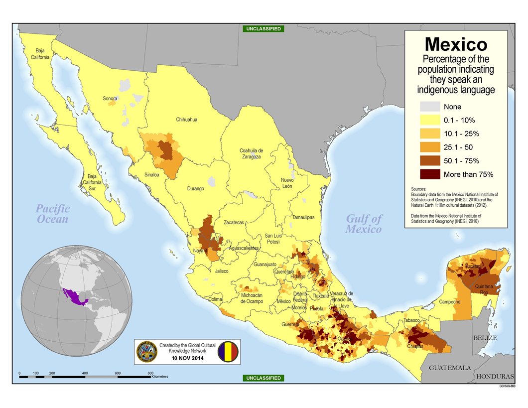 Indigenous Mexico Map